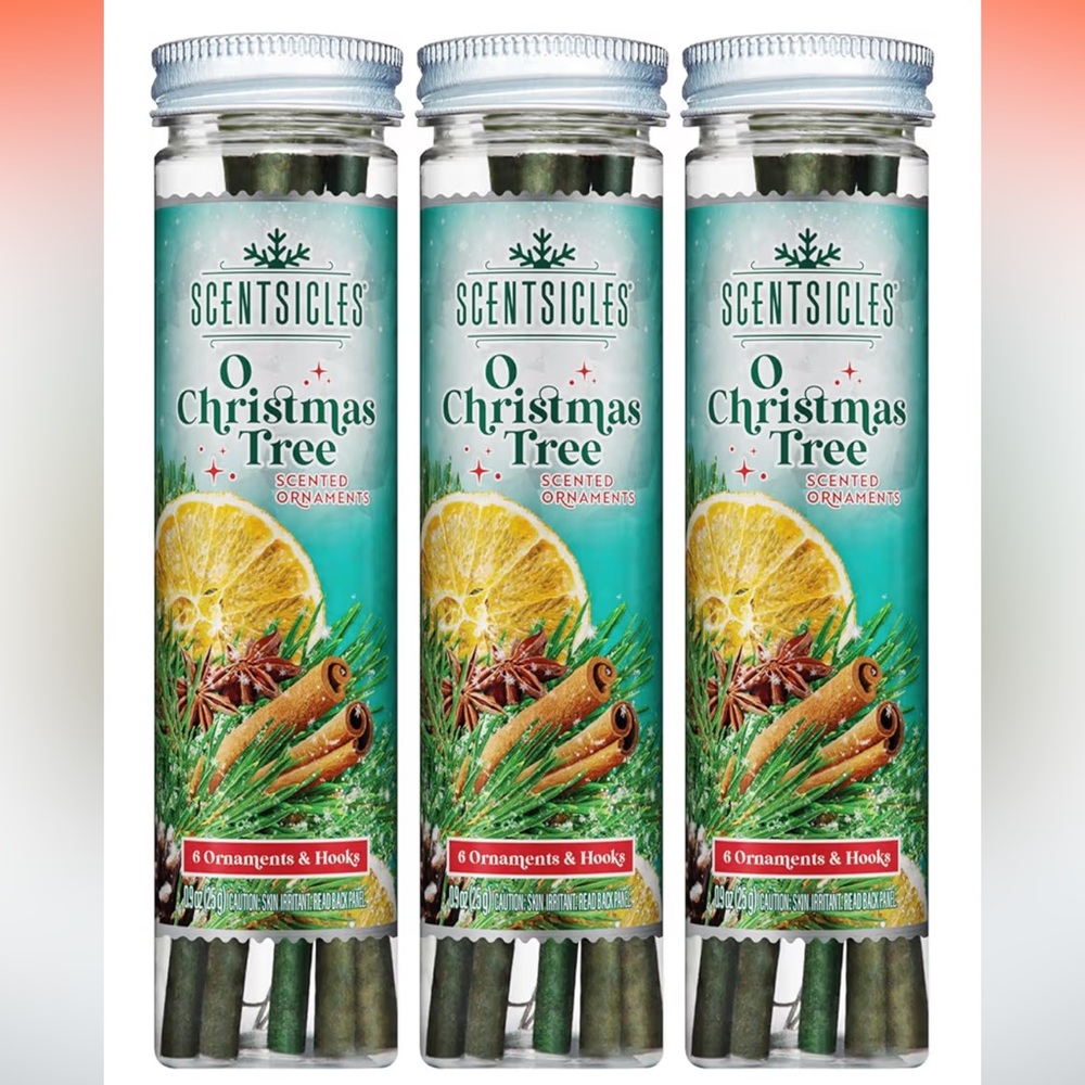 O Christmas Tree Scented Ornaments, 3 packs, 18 ornaments, Christmas Tree Scent